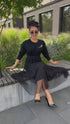 "VIOLA 3212" set - dress + jumper - BLACK